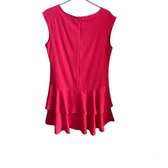 Cece Cynthia Steffe Pink Lily Tiered ruffle Drop Waist cap sleeve relaxed fit - Picture 5 of 9